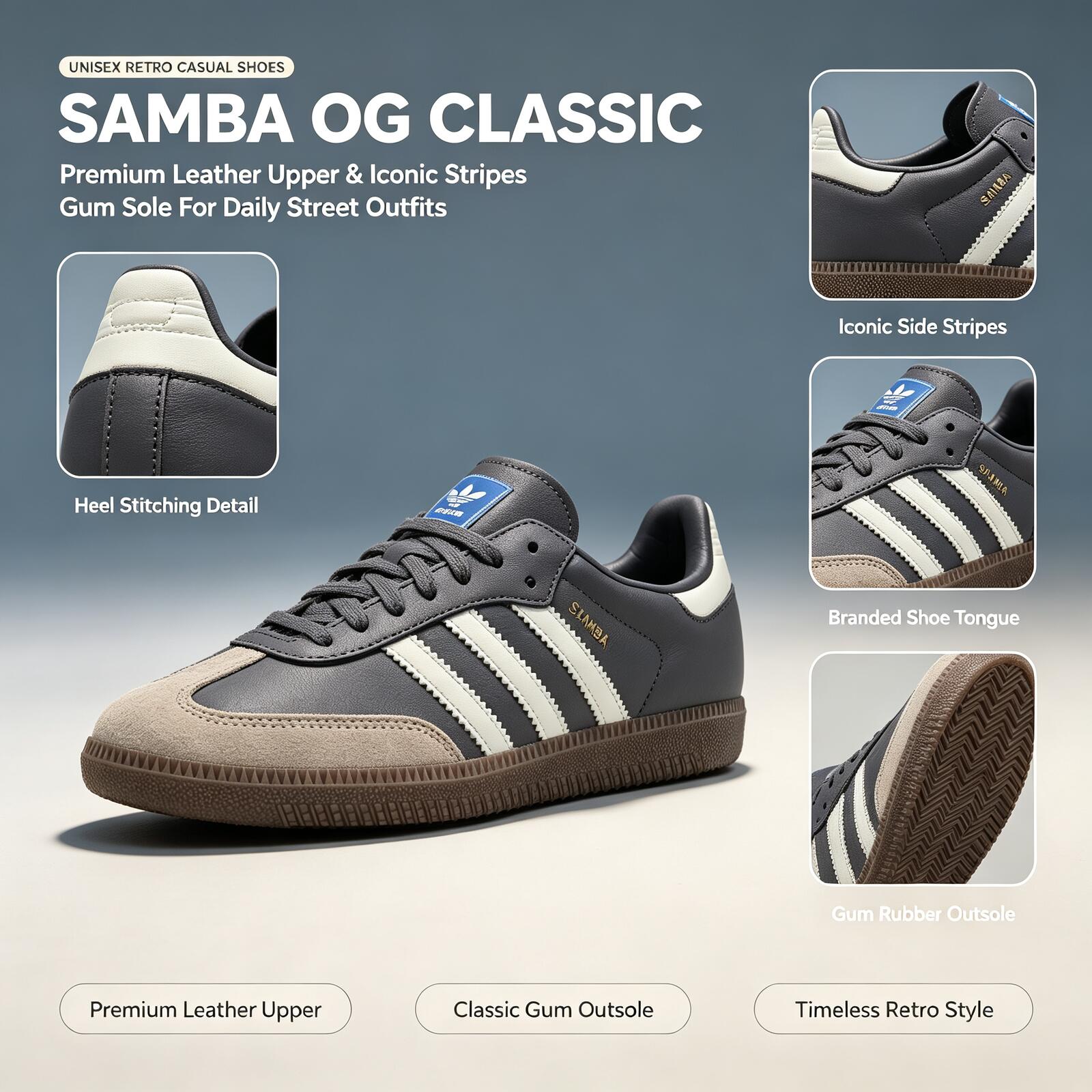 Adidas Shoes Samba - 아디다스 정품 SAMBA OG 스케이트보드 신발