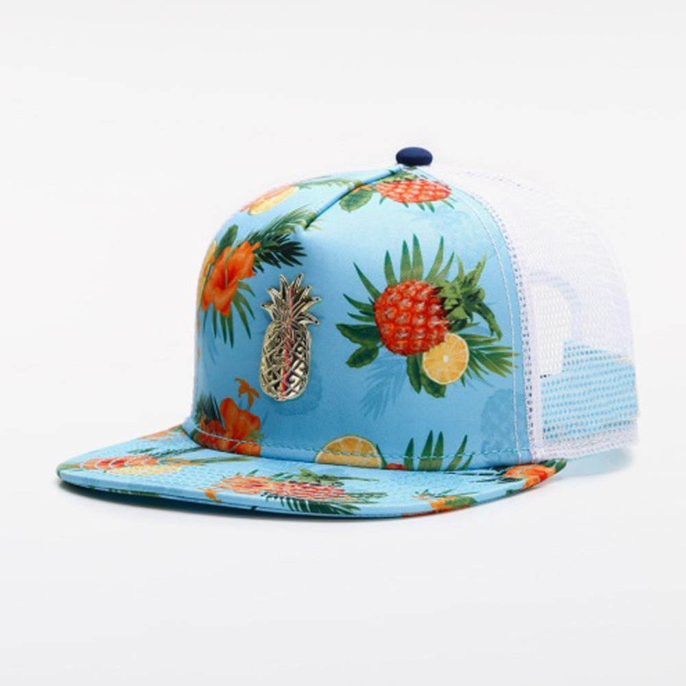 Snapback Hat Flat - 패셔너블한 다용도 모자 열대 과일 플로럴