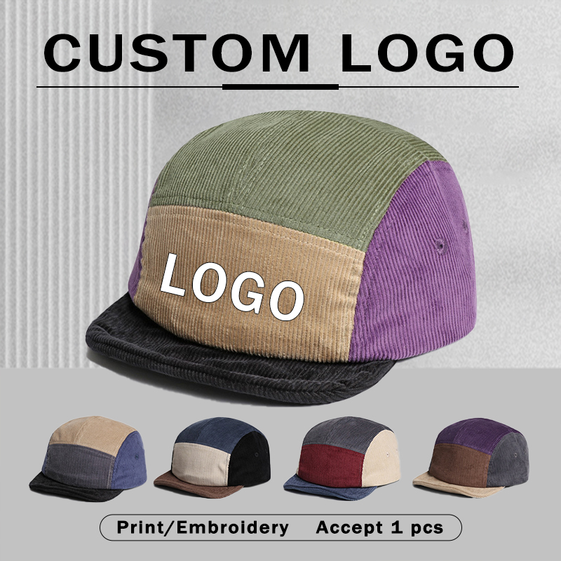 Corduroy Cap 5 Panel - 레트로 코듀로이 셔트브림 야구모자 맞춤형 로고